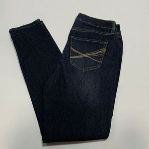 Natural Reflections Womens Denim Jeans Skinny Mid Rise Dark Wash Size 28